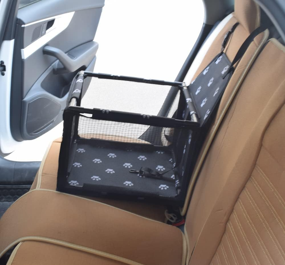 ZANZER Waterproof Pet Dog Car Seat Booster Carrier with Seat Belt Harness Restraint for Puppy Cat Travel image number 4