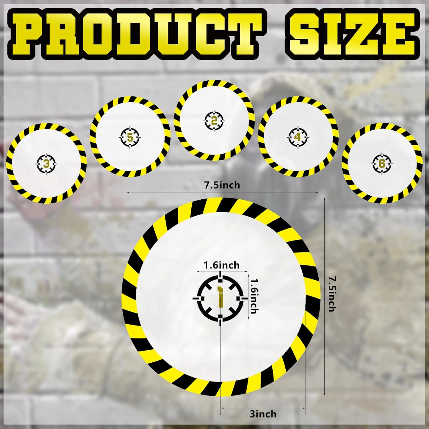 Libima 6 Pcs Objective Point Markers PVC round Objective Marker Black and Yellow Gaming Accessory, Miniature Not Included image number 2