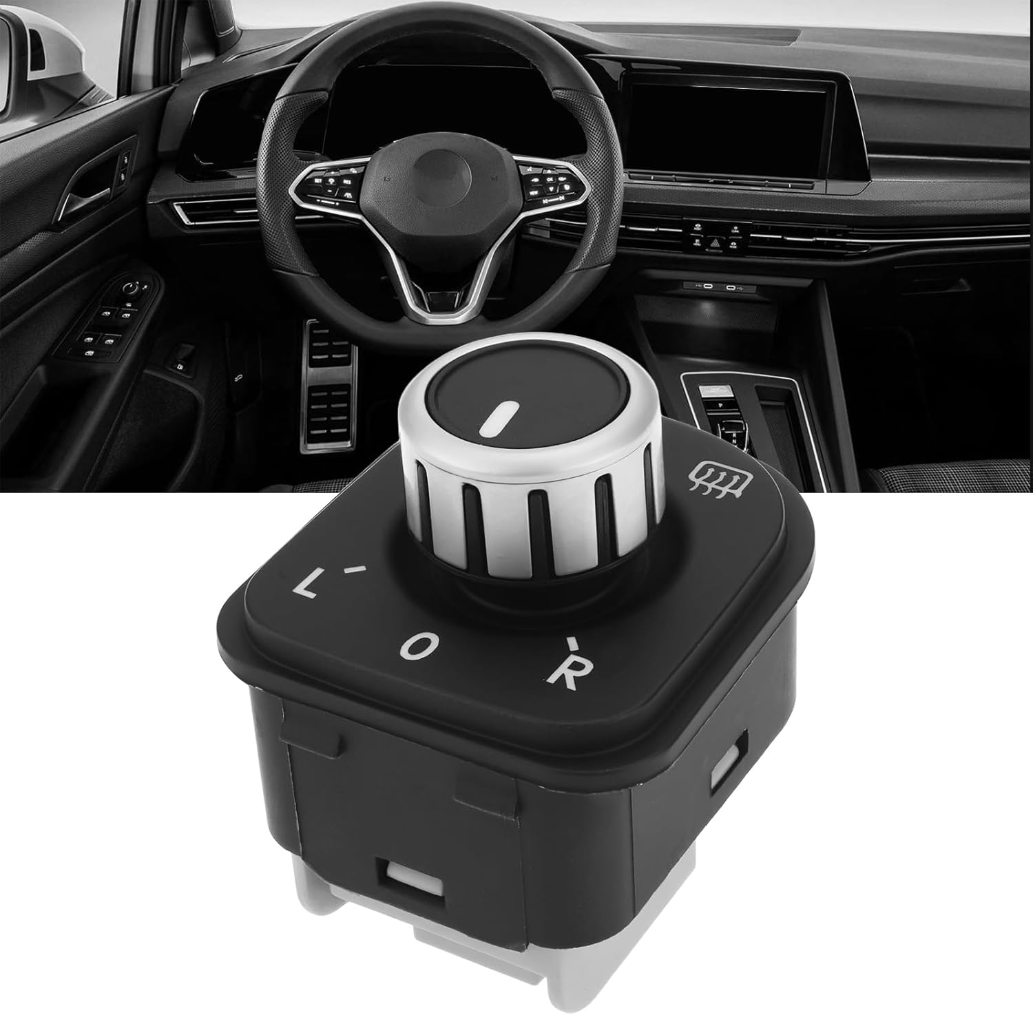 YINETTECH Side Mirror Adjustment Knob Left Rearview Mirror Switch Replacement Part 5K0959565 5ND959565A Compatible with Volkswagen image number 4