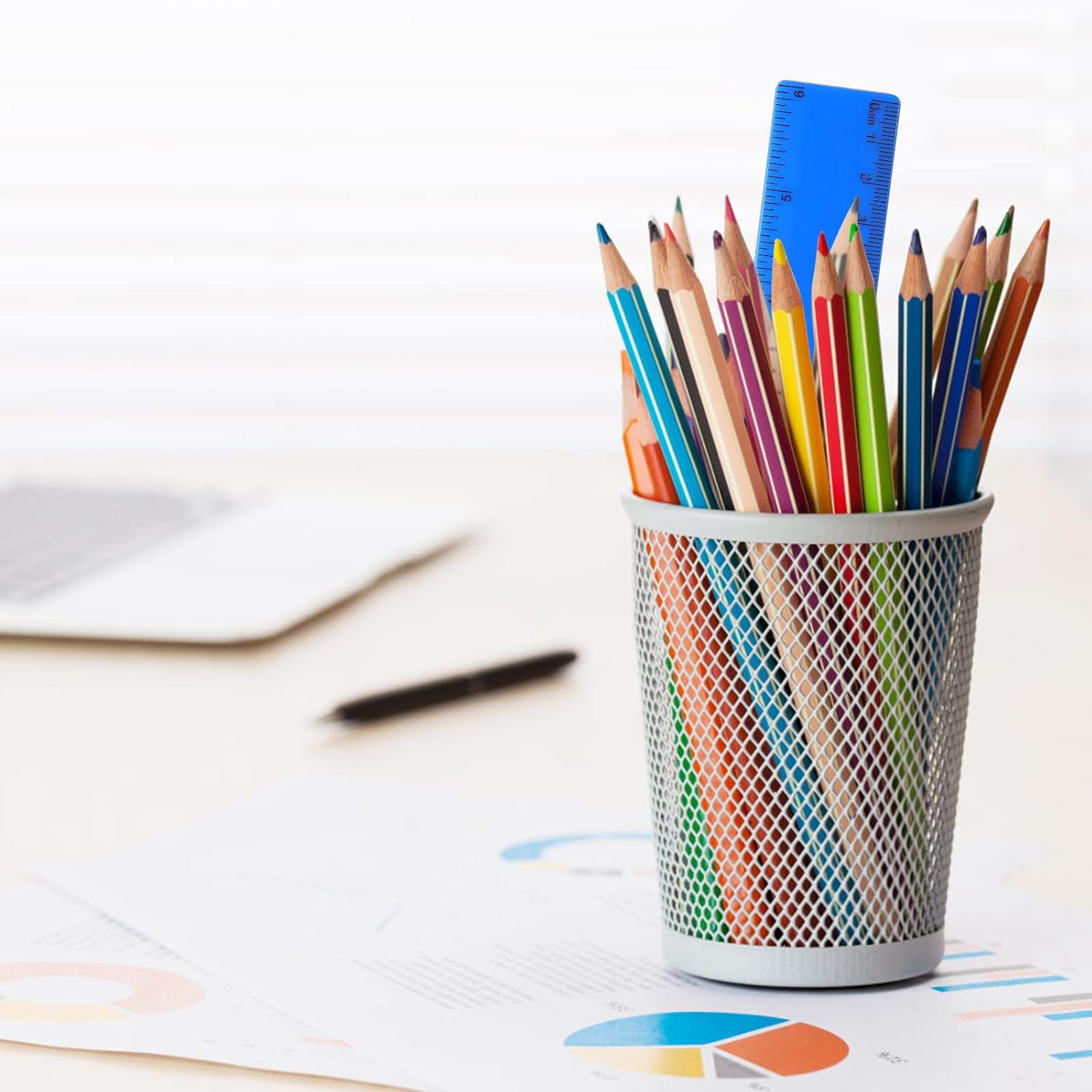 AIEX 15Pcs Color Transparent Ruler, 15Cm 6Inch Straight Ruler with Centimeters and Inches Plastic Multipack Rulers for School Classroom Home Office for Kids (Assorted Colors) image number 2