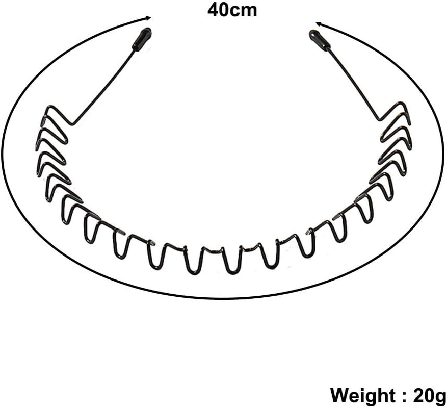 Mens Slicked Back Hair Band, Outdoor Sports Fashion Pigtail Headband/Never Paint-Shedding Metal Head Buckle Clip for Mens Long Hair, Braid and Other Hair Styles - Hook Wave image number 1