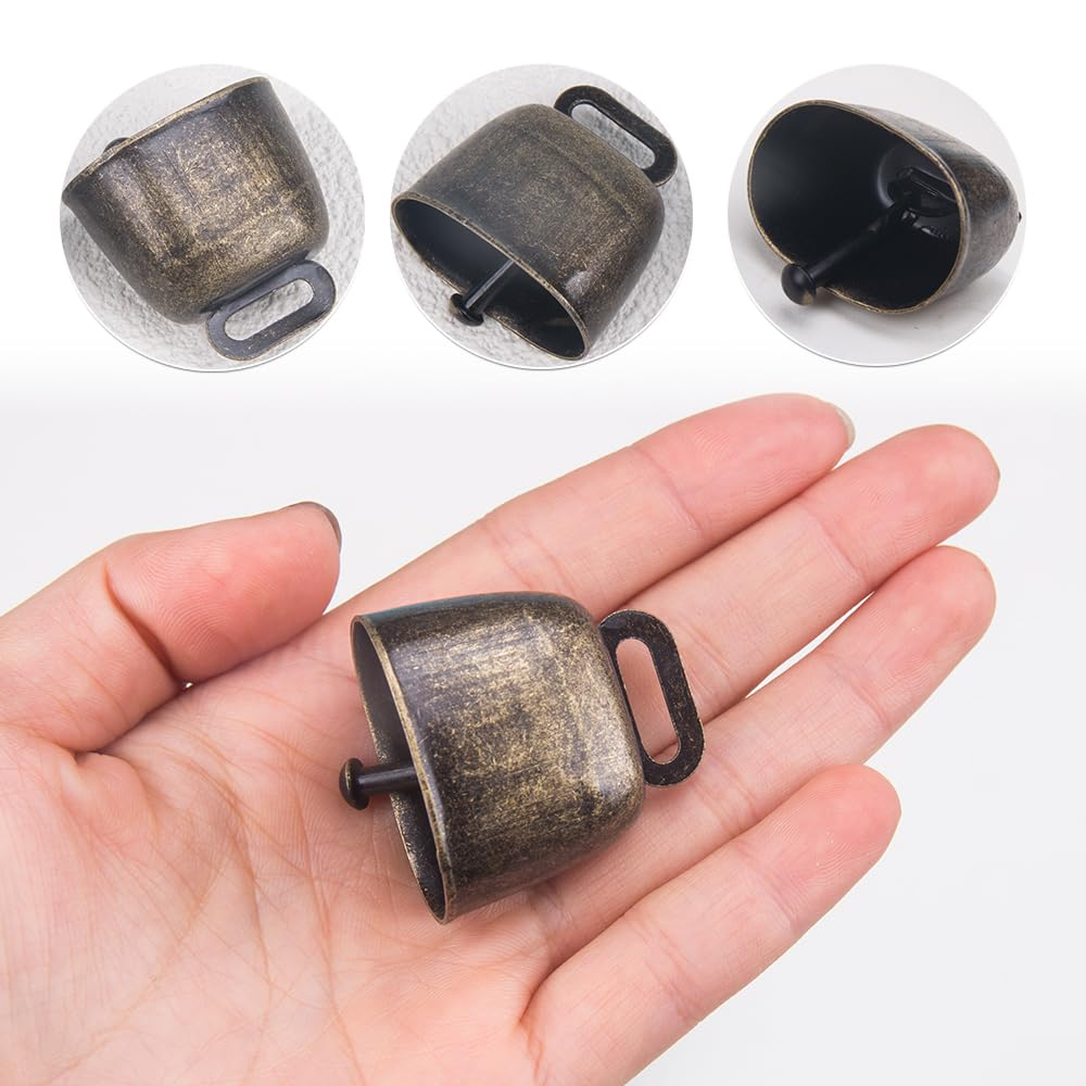 KOOBOOK 2Pcs Cow Horse Sheep Grazing Copper Bells Cattle Farm Animal Copper Loud Bronze Bell image number 4