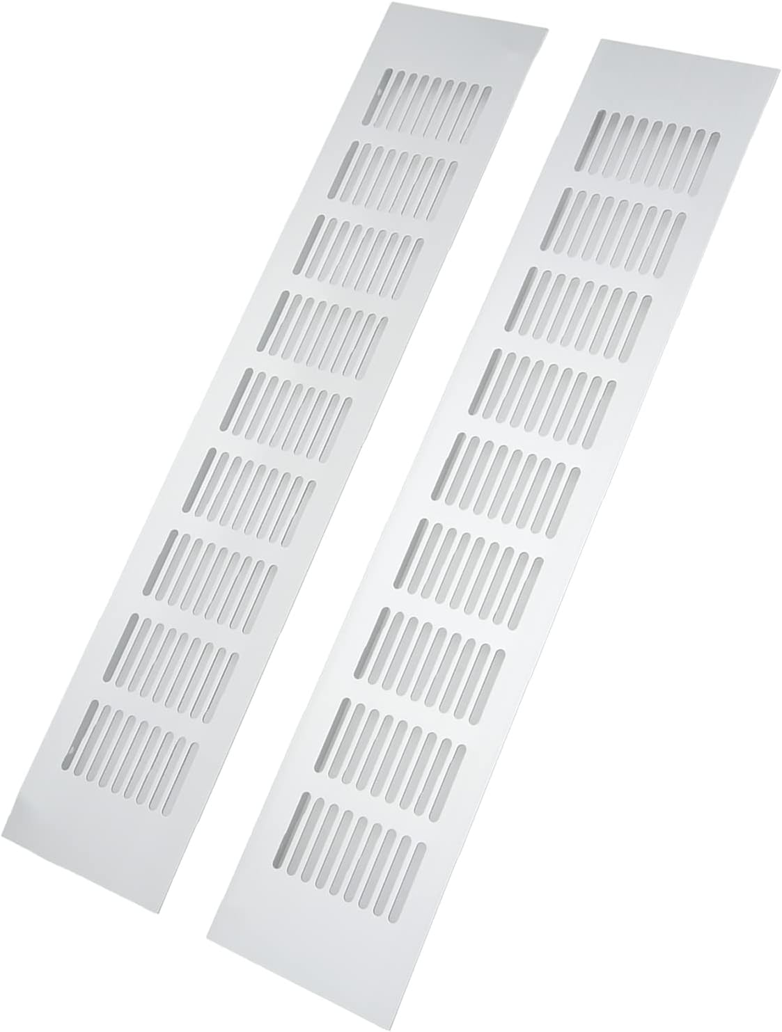 Ventilation Grille 2Pcs Aluminum Alloy Rectangular Vent Plate 80X400Mm with Pre-Drilled Holes for Easy Installation for Closets Shoe Cabinets Motorhomes Rvs Camping Home Office Furniture image number 1