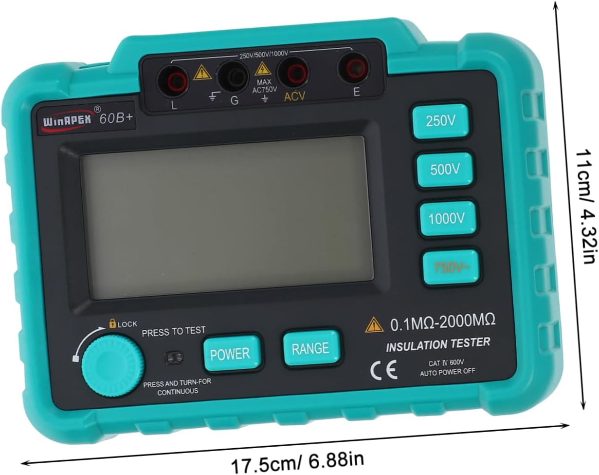 KICHOUSE Digital Insulation Resistance Tester LCD Display Auto Electrical Tools to Dc Conversion
