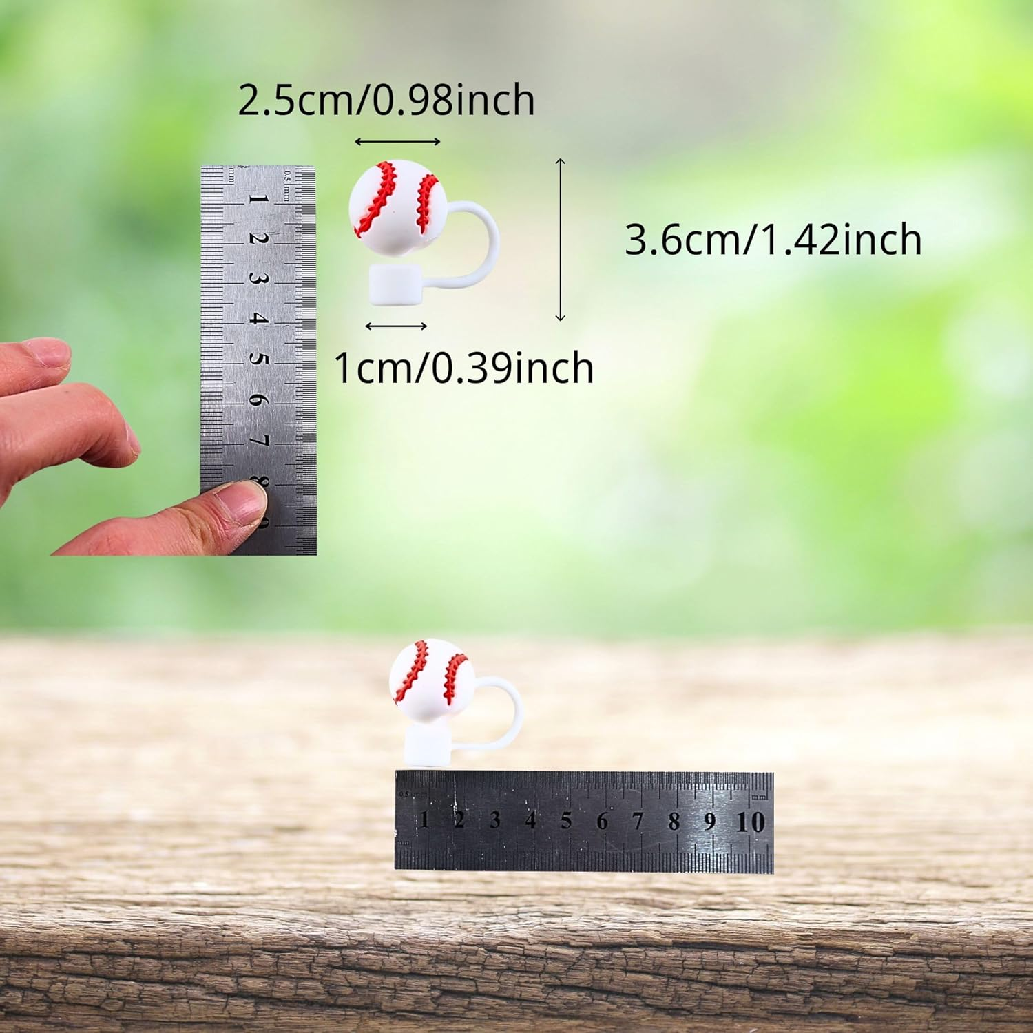 MOTOFITOOL Cup Accessories for Stanley Decorations, 3PCS Straw Topper Cover Cap & 3PCS Metal Charm for Stanley 14/20/30/40 Oz Tumblers, Perfect Accessories for Baseball Moms image number 2