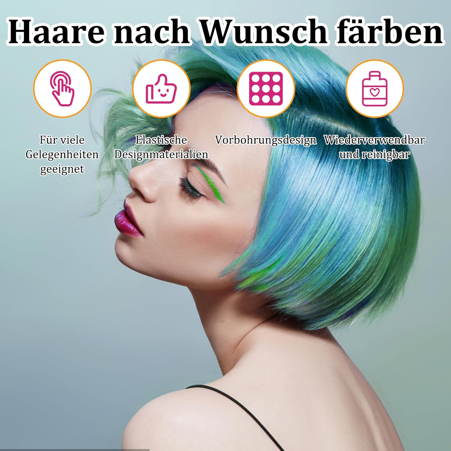 Highlight Cap, Silicone Highlight Set 7 Pieces, Hair Dye, Colour Your Hair Yourself, Dye Your Hair Brushes and Hat, Pink, Ideal for Family and Hairdressing Salons Dyeing image number 5