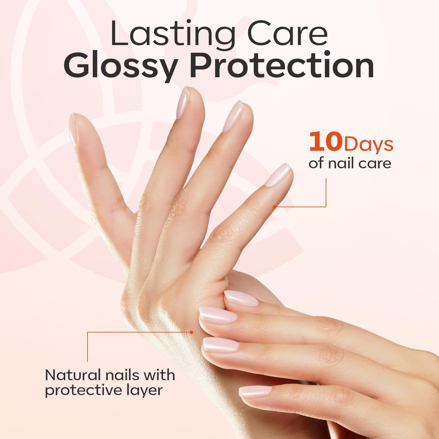 Modelones Nail Strengthener, Iridescent Pink Nail Natural Concealer Foundation Polish Air Dry Nail Growth Polish for Damaged Nails Imperfection Masking Gifts for Women 15Ml image number 5