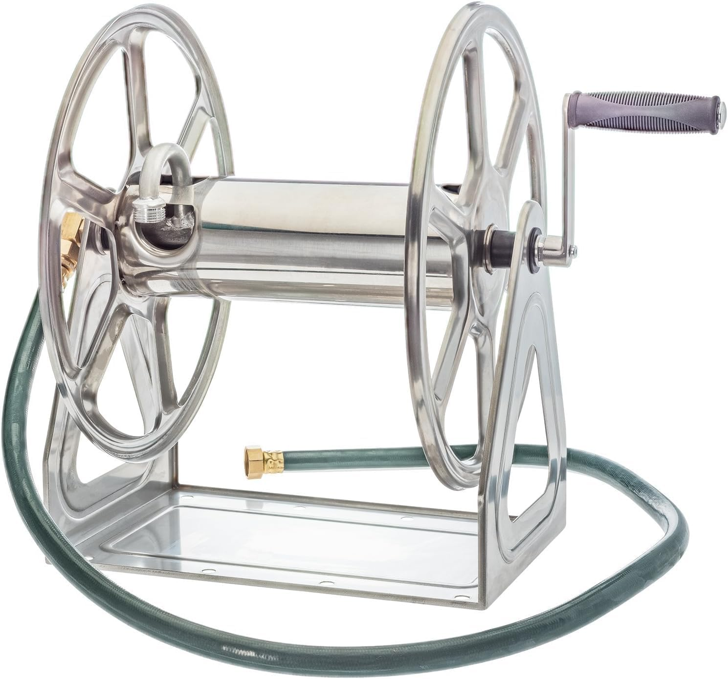 Liberty Garden 709 Steel Wall/Floor Mounted Hose Reel, Holds 200-Feet of 5/8-Inch Hose - Tan