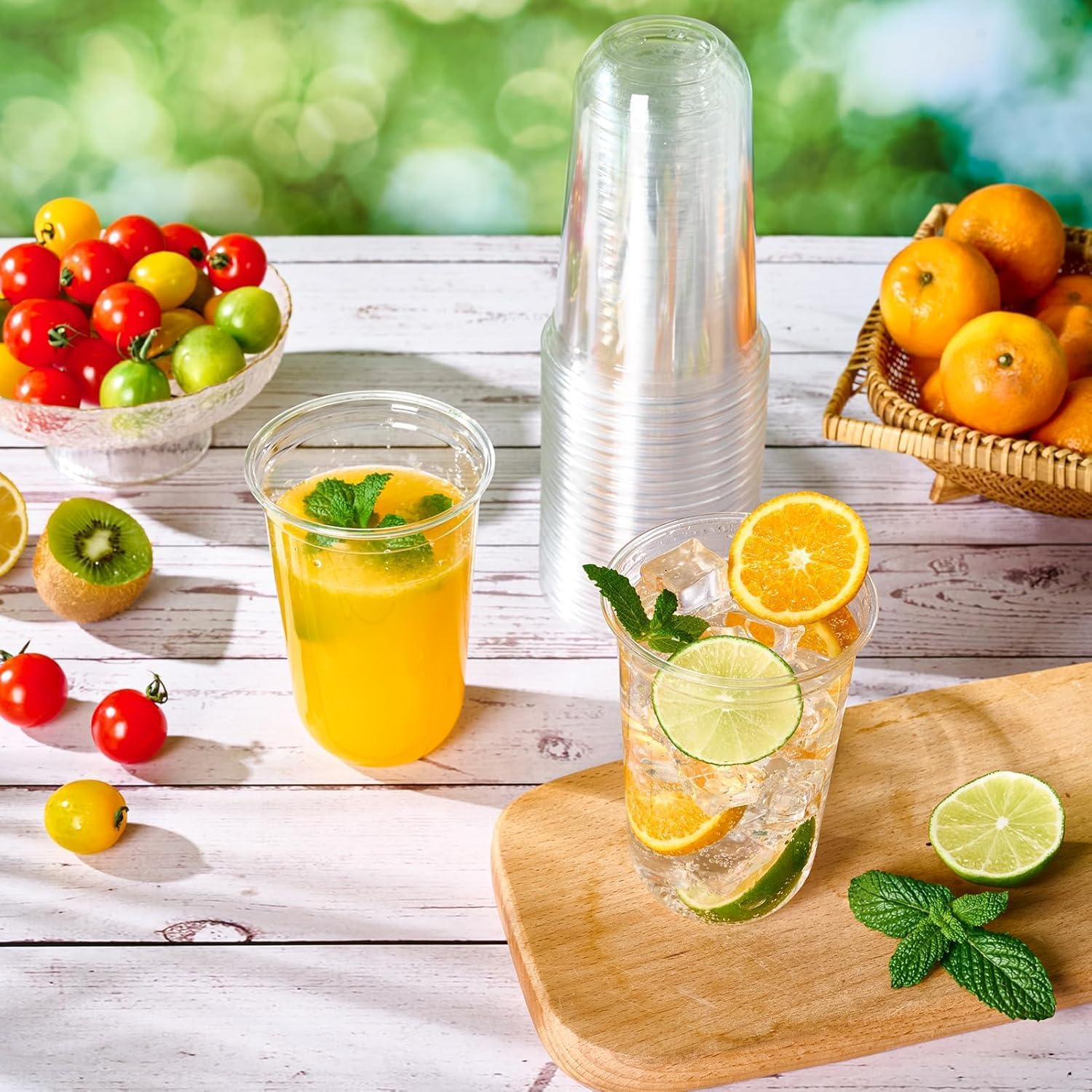 100 Pack 16Oz Clear Reusable Plastic Cups, Versatile Water, Juice, and Coffee Cups for Weddings, Thanksgiving, Christmas, and Parties image number 5