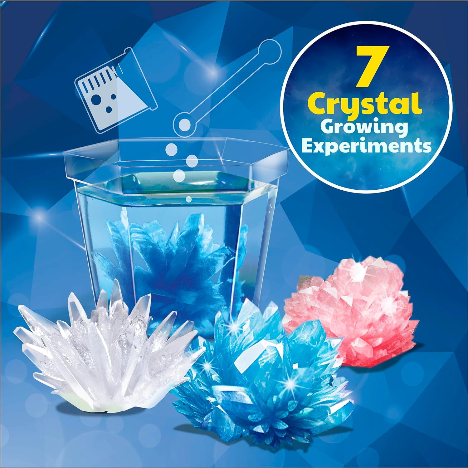 4M Crystal Growing Kit, Conduct 7 Different Crystal Growing Experiments, Inspires Creativity, Stimulates Mental Development image number 1