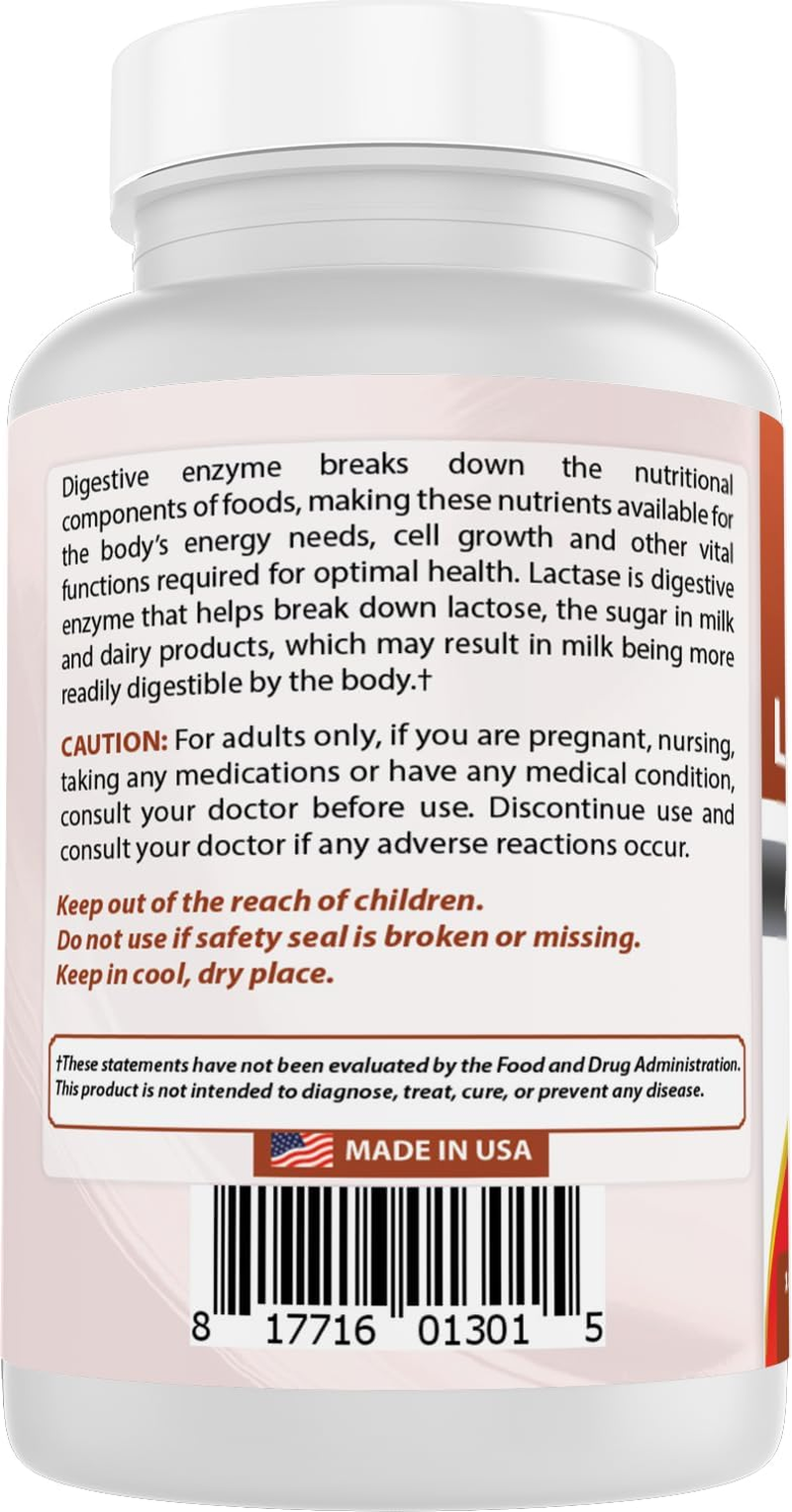 Best Naturals Lactase Enzyme 9000 FCC ALU 180 Tablets. image number 1