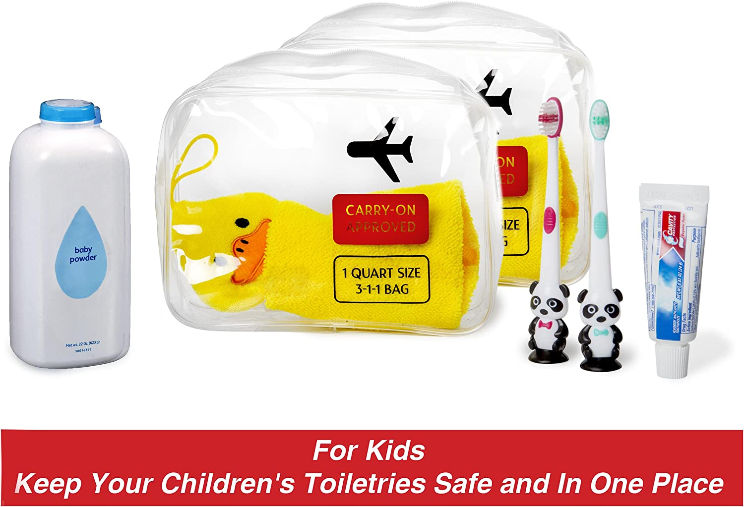 Cableinthebay TSA Approved Toiletry Bags, Clear, 2 PACK image number 2