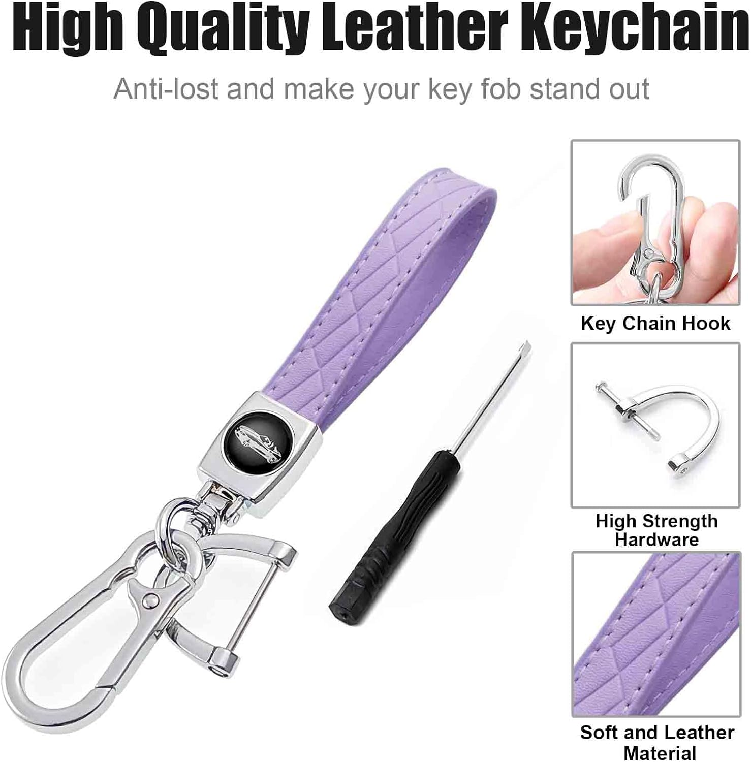 Key Fob Cover for Chevy GMC with Keychain, Silverado Sierra Tahoe Suburban Equinox Traverse Yukon Denali Terrain Buick Envision Premium Soft TPU Case (5 Buttons Purple) image number 2