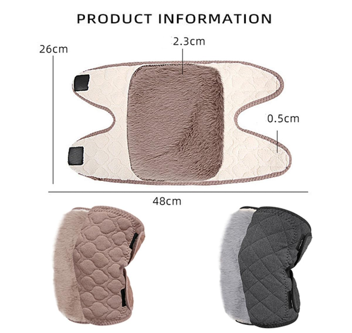 Knee Warmers for Women Men, Thermal Plush Padded Knee Braces Leg Warmers, Warm Knee Support Pads, Adjustable Winter Thicken Knee Wrap Sleeves, for Joint Pain Arthritis, Skiing Cycling Yoga (Dark Gray) - Dark Gray image number 4