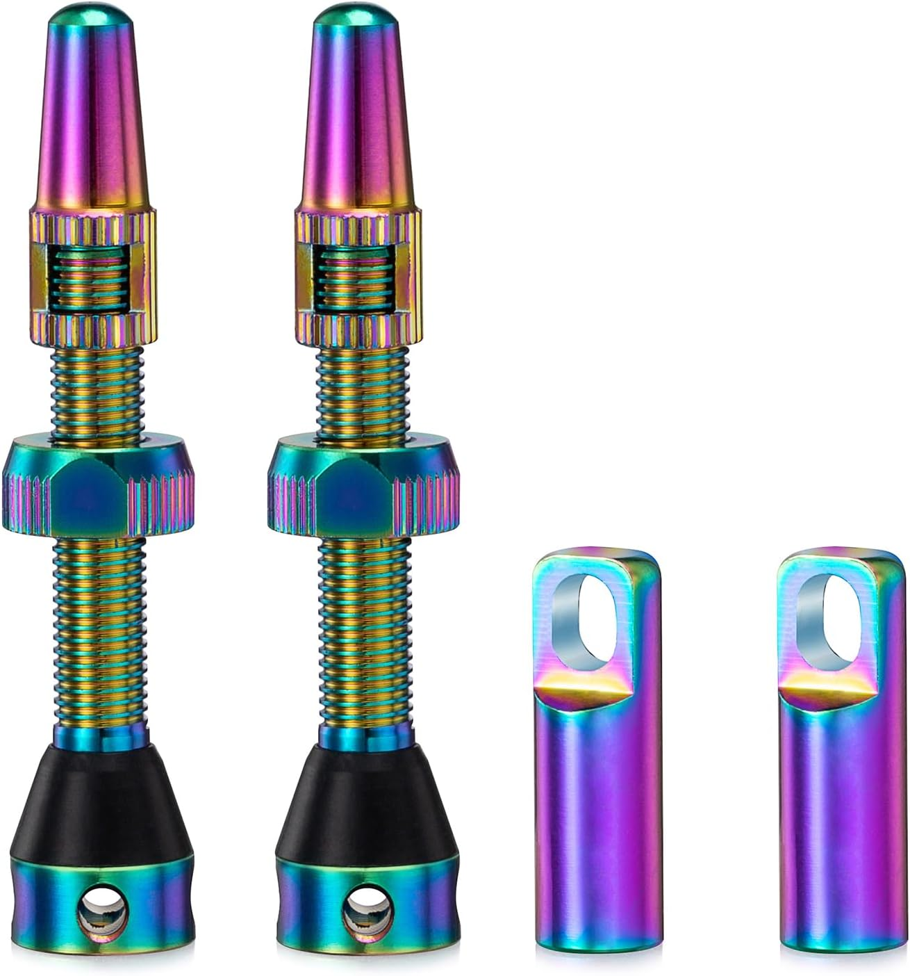 2PCS Tubeless Valves, Red, Quality Super Light Alloy Presta Valve Stem(44 Mm)