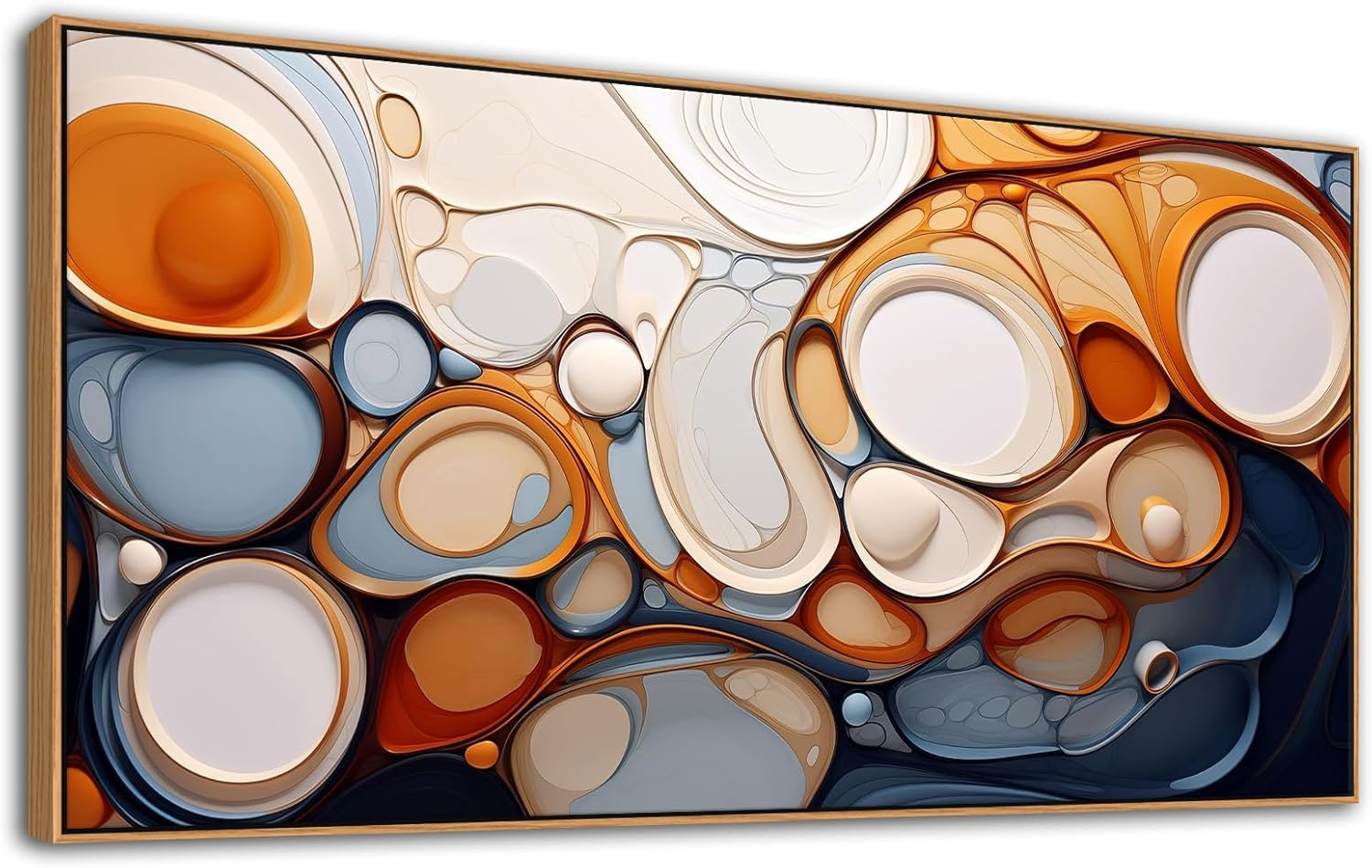 AJAZIKO Abstract Wall Art - Colorful Canvas Wall Art, Framed for Living Room Decor - Modern Large Wall Art - above Bed Wall Decor for Dedroom -Oil Painting Wall Art, 20&times;40IN