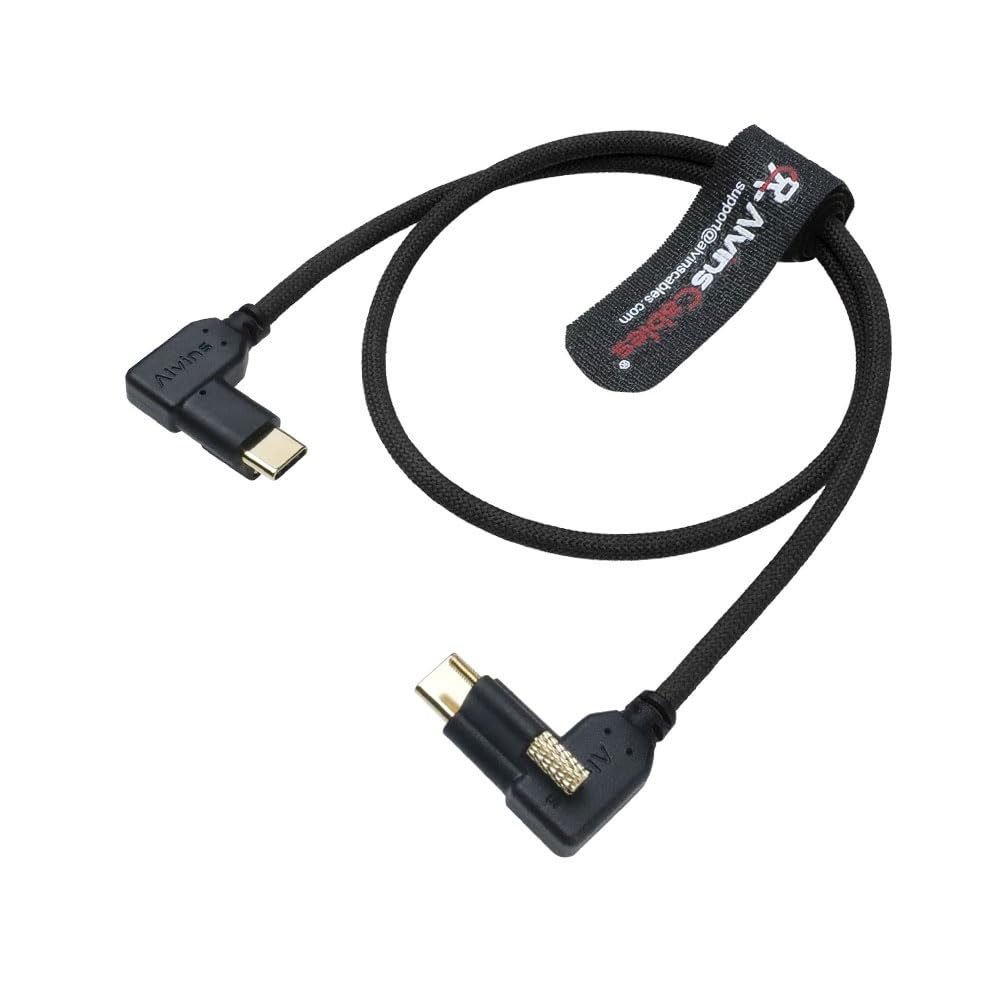 Alvin'S Cables Locking USB-C to USB-C Power Cable Ultra-Flexible for Blackmagic Pyxis Monitor,Ursa Cine EVF, USB-C 3.2 10Gbps Data Transfer Cable for Blackmagic Micro Studio 4K G2 0.5M image number 2
