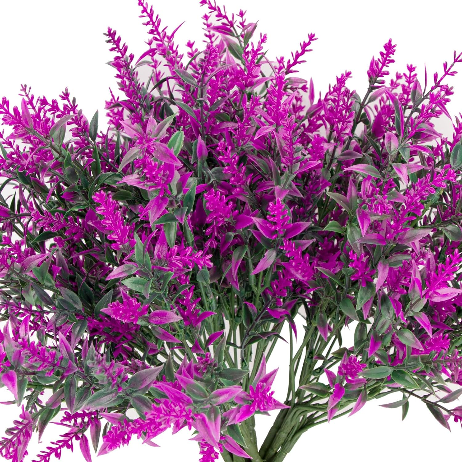 10 Pcs Artificial Flowers Artificial Greenery Lavender Fake Flowers UV Resistant Shrubs Artificial Plants for Indoor outside Garden Home Wedding Farmhouse (Red)