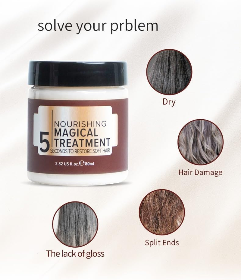 Vikada Nourishing 5 Magical Treatment Hair Mask, Hair Straightener Mask with Deep Repair Collagen, Nourishing Moisturizing Hair Cream, Deep Conditioning Hair Mask for Dry Damaged Hair (3PCS) image number 1