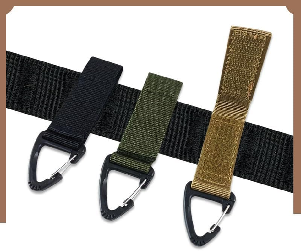 3Pcs Hanging Key Hook Clip Duty Belt Keeper with Tactical Holder Hooks Clamp Buckle Nylon Belt Clip Outdoor Buckle Strap Hunting Accessories Equipment image number 4