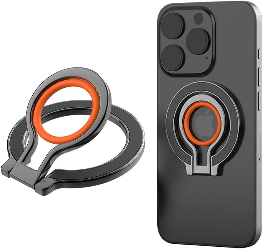 Frafuo Magnetic Phone Ring Holder-Mag Iphone Ring Stand for Mag-Safe-360&deg; Rotatable Magnetic Phone Finger Ring Grip-Compatible with Iphone 15 14 13 12, All Smartphone, Mag-Safe Accessories, Black image number 5