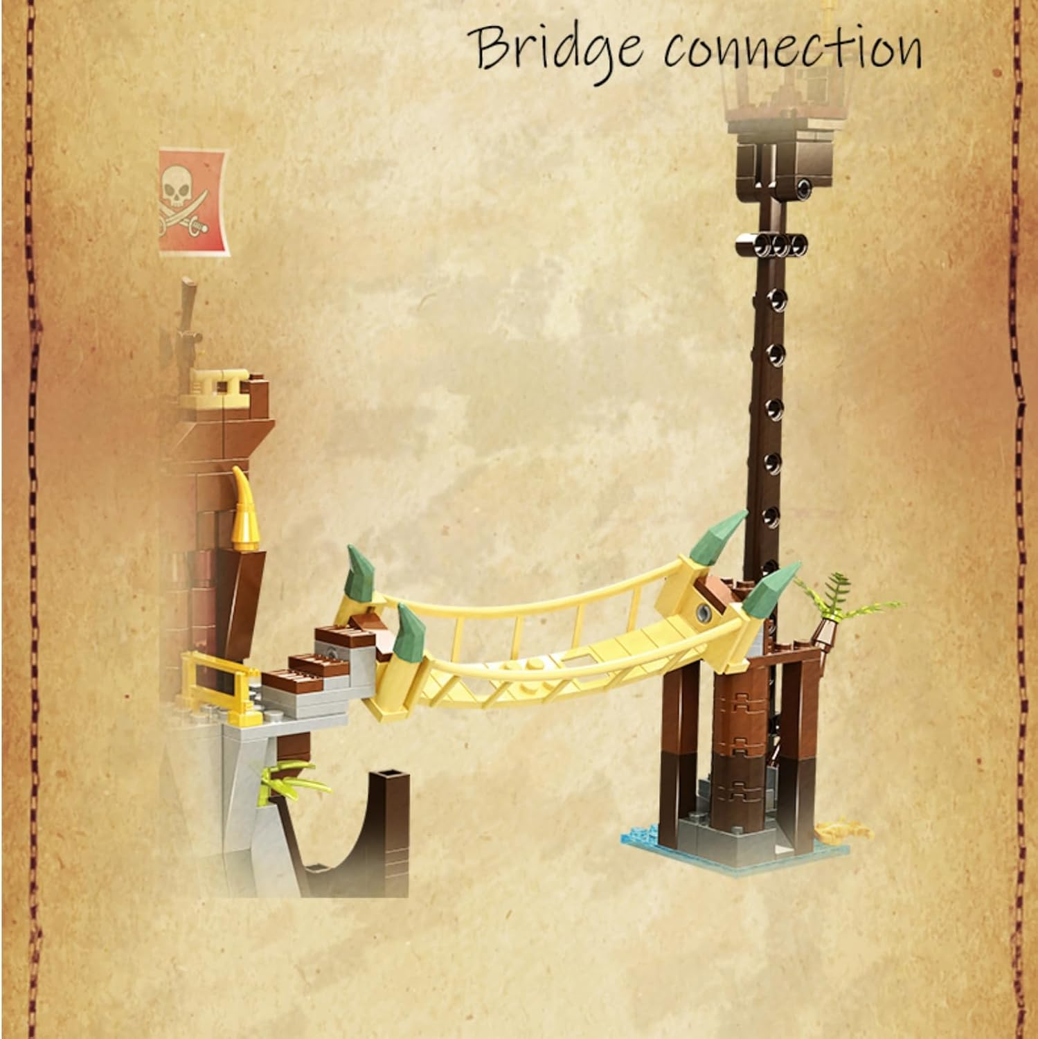 Treasure Island Building Sets - 510 Pieces Pirates Block Toy with Flag for Boys Girls 6 Years Old, Brick Toys Gifts for Holloween, Christmas, New Year, Birthday, Children'S Day