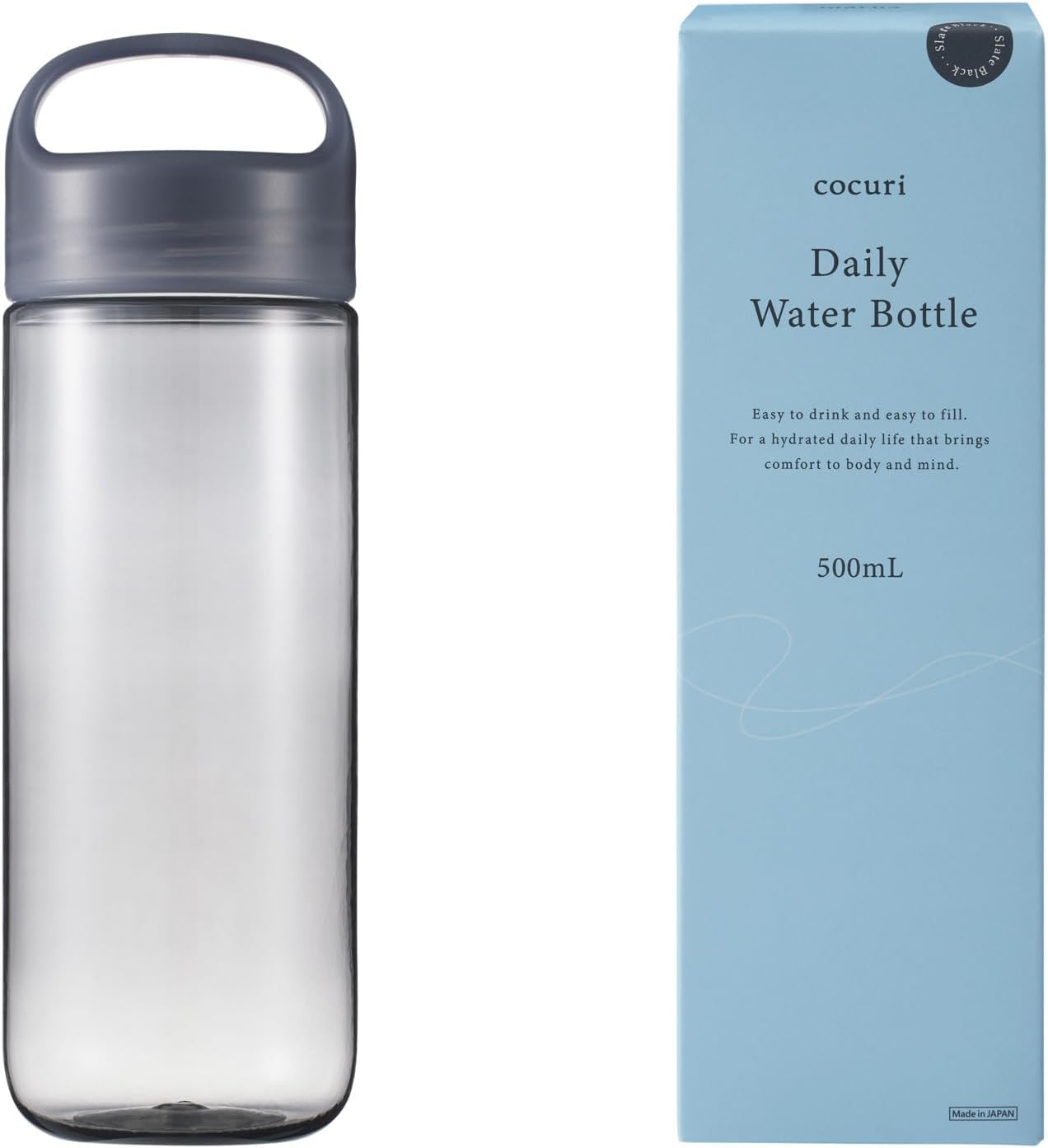 Marna Daily Water Bottle, 16.9 Fl Oz (500 Ml) (Washerless) Smooth Mouth Feel like Glass (Lightweight/Dishwasher Safe), Water Bottle, Drink Bottle (Made in Japan, Easy to Clean), Spring Blue K795B