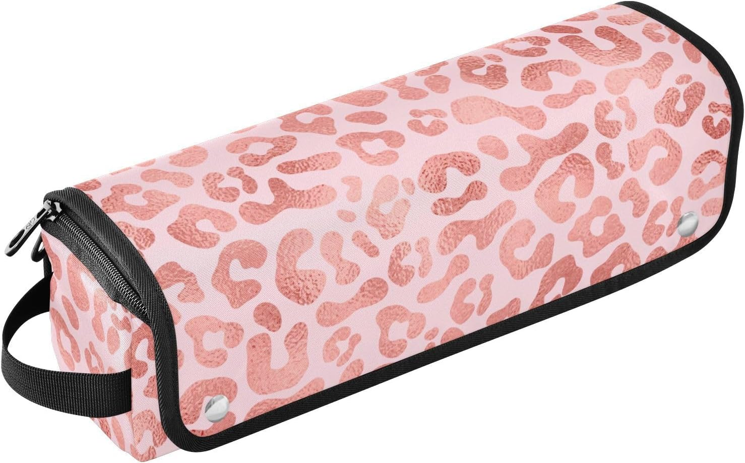 Hair Tools Travel Bag with Heat Resistant Mat Detachable 2-In-1 Curling Iron Travel Case Hot Tools Organizer for Straightener Flat Iron Red Leopard Print image number 2