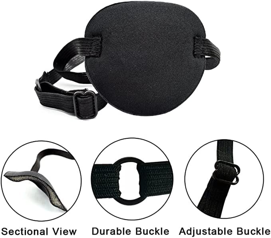 Eye Patch Single Eye Patch Eye Patch,Adjustable Elastic Lazy Eye Patch Silk Eye Patch Mask Black Single Eye Mask with Adjustable Buckle image number 2