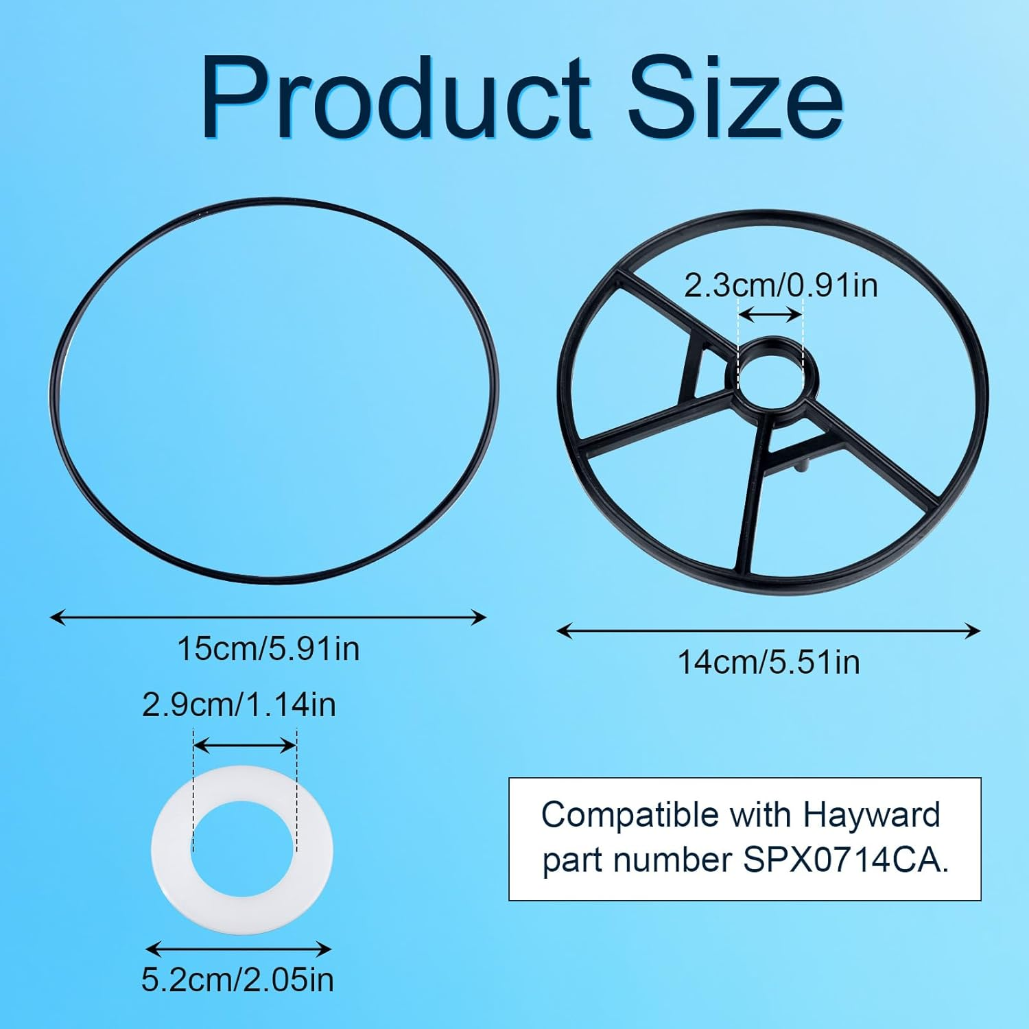 3Pcs Pool Sand Filter Valve Gasket Replacement Parts Gasket Valve O Ring for Hayward SP0714T Vari-Flo XL Valve and SPX0714CA O Ring Gasket image number 3