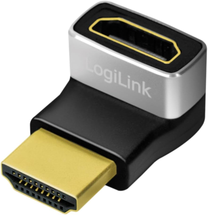 Logilink AH0007A HDMI Ultra High Speed Adapter (Male/Female) with up to 18 Gbit/S, 270&deg; Angled, Ultra HD Resolution 8K/60 Hz (7680 &times; 4320) image number 4