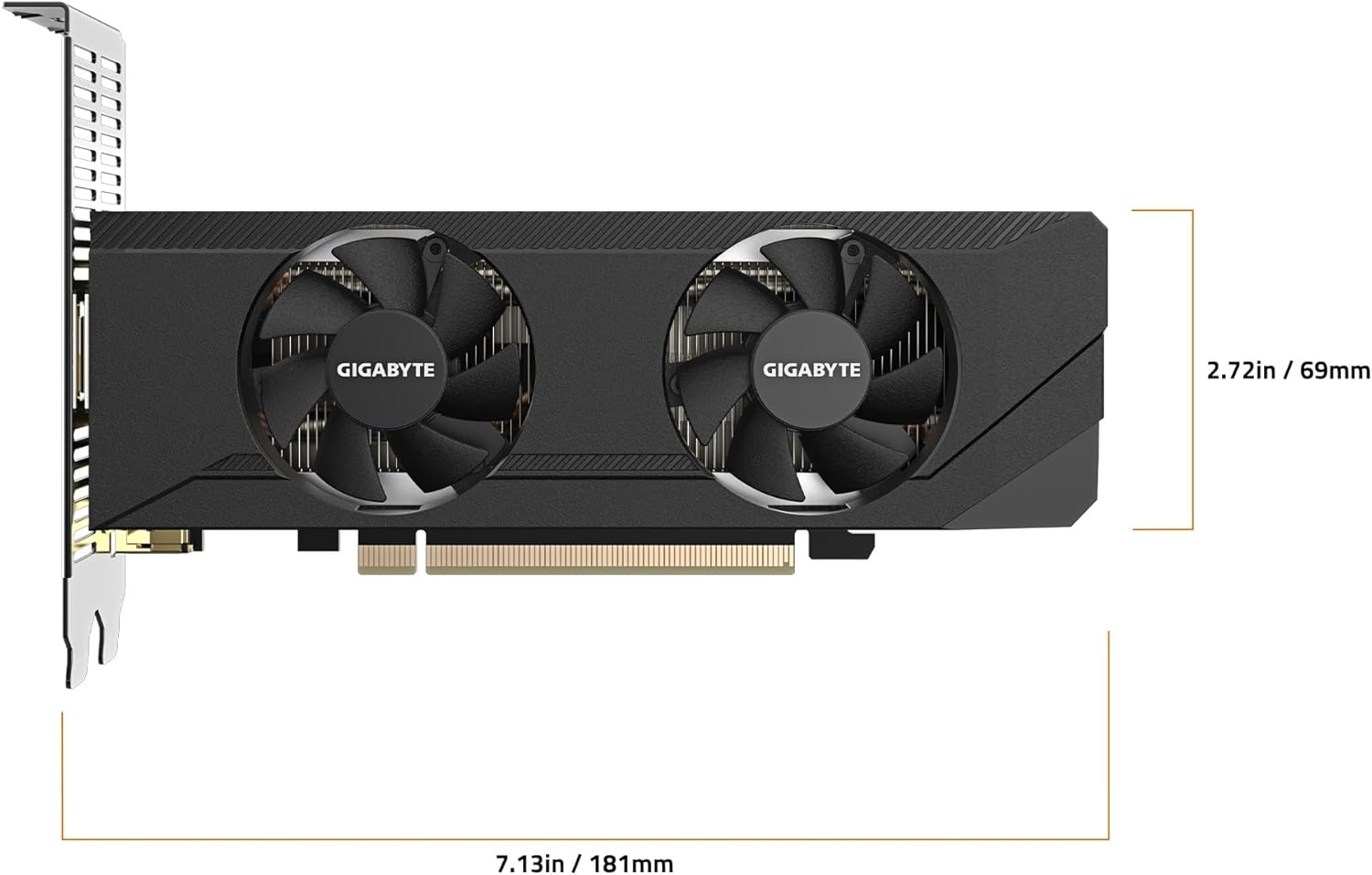 GIGABYTE Geforce RTX 3050 OC Low Profile 6G Graphics Card, 2X WINDFORCE Fans, 6GB GDDR6 96-Bit GDDR6, GV-N3050OC-6GL Video Card