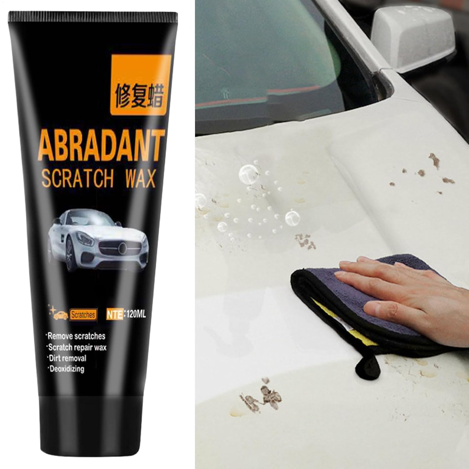 Car Scratch Remover,120Ml Car Wax Polish - Long-Lasting Protection, Detailing Supplies for Body Maintenance, Restoration image number 1