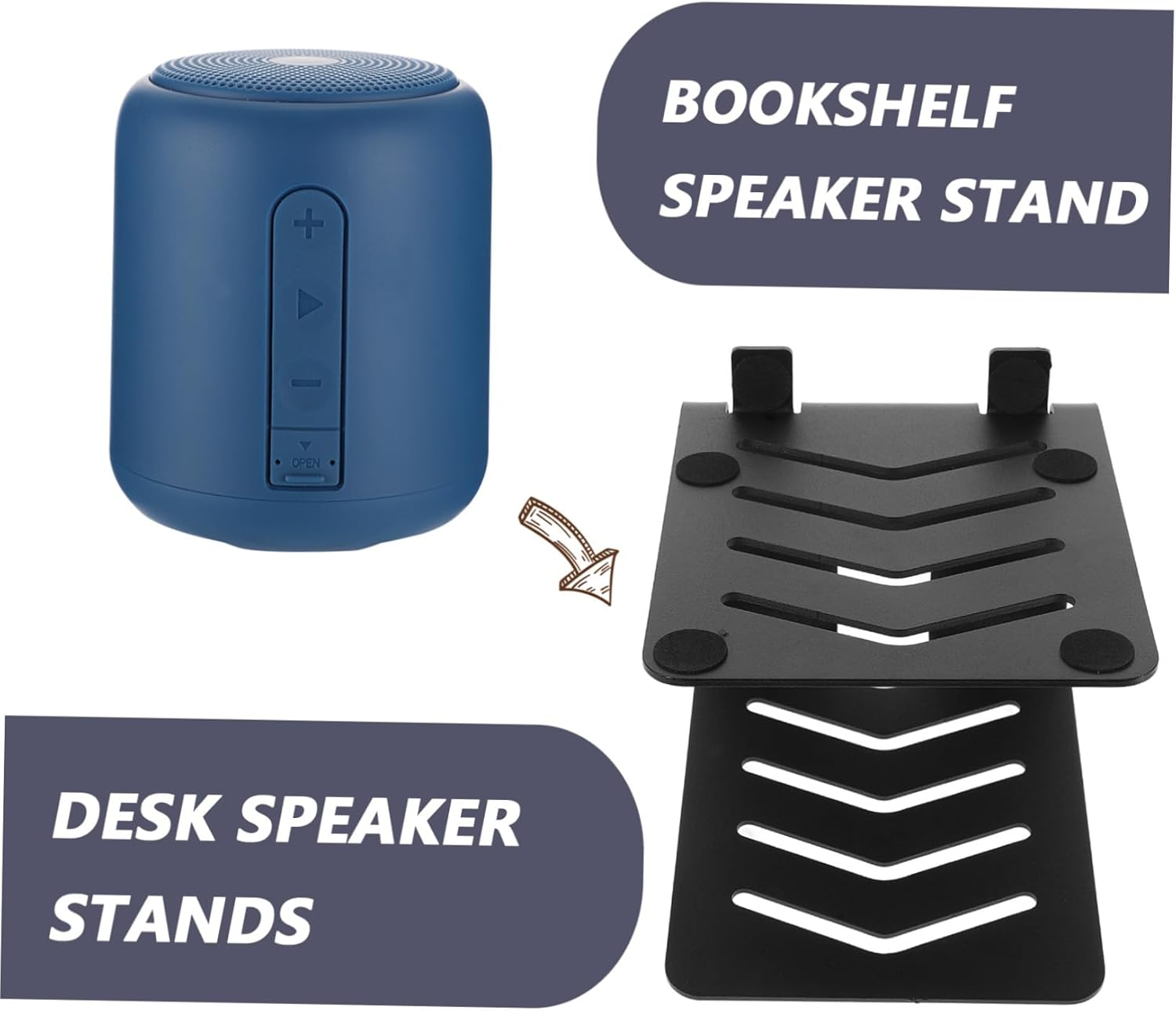 LALADEFIEE Metal Audio Speaker Stand Heightening Rack for Surround and Computer Speakers Monitor Desk Holder for Home Audio Setup Compatible with Bookshelf and Studio Monitors image number 2