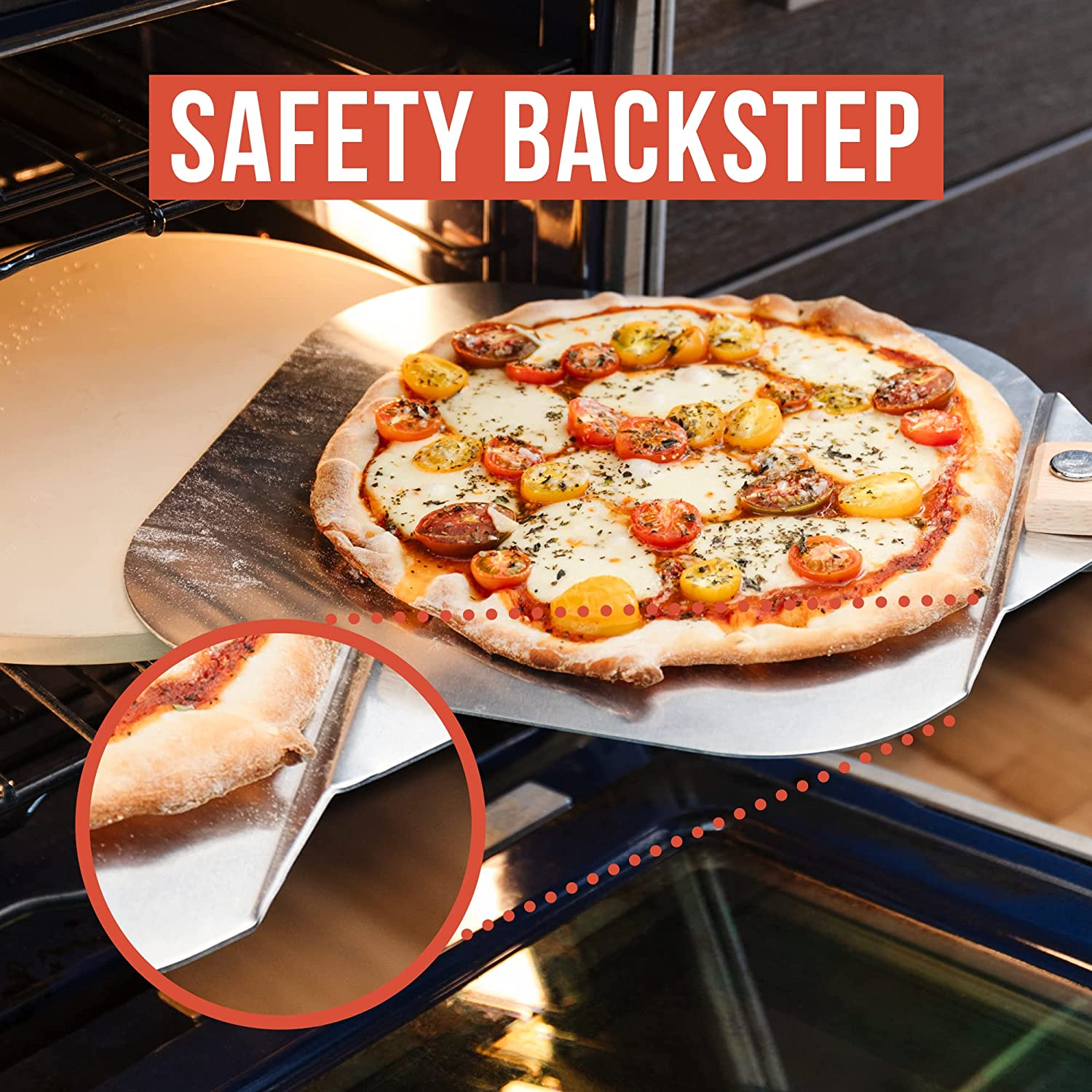 Chef Pomodoro Pizza Peel 12X14" (30X36 Cm) & 14" (36 Cm) Stainless Steel Pizza Rocker Cutter Set - Metal Pizza Peel Paddle, Pizza Spatula Paddle, Pizza Cutter Rocker Blade, Pizza Slicer image number 1