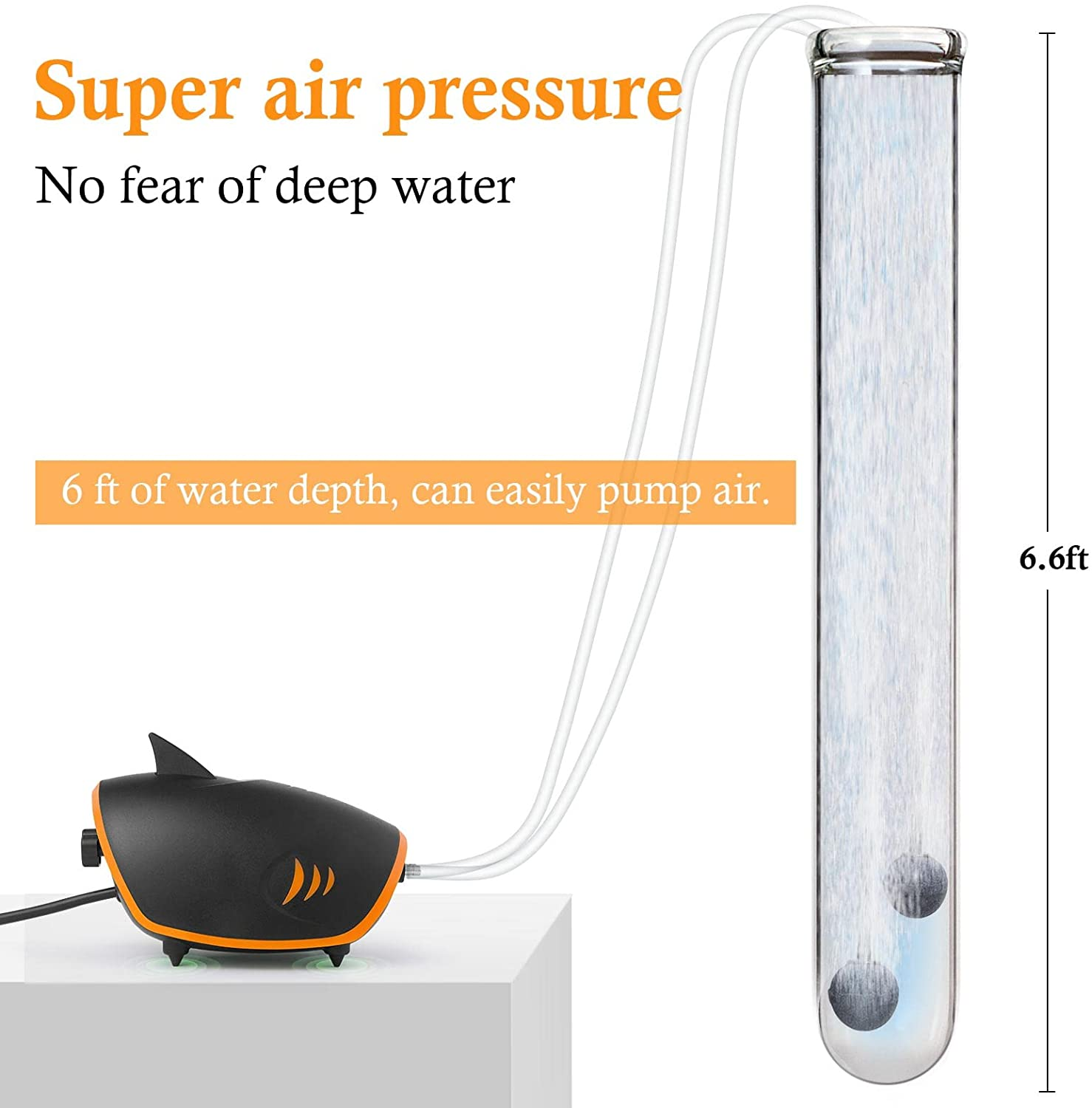 PYPABL Powerful Aquarium Air Pump, Dual Outlets Aquarium Air Pump, Adjustable Oxygen Aerator with Accessories, for 60-600L Fish Tank image number 2