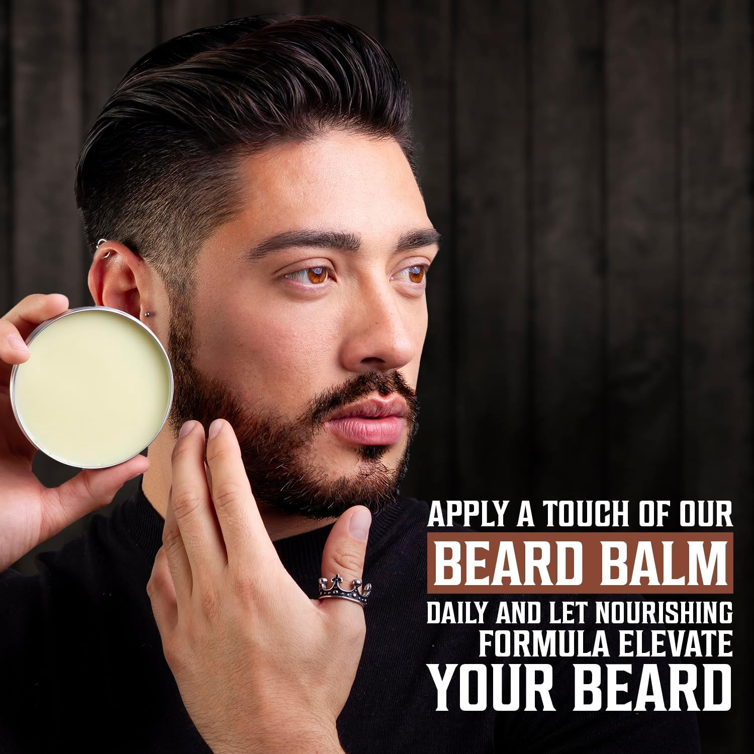 Viking Revolution 4 Beard Balm Variety Pack (1Oz Each) - Sandalwood, Pine & Cedar, Bay Rum, Clary Sage - Styles, Strengthens and Softens Beards and Mustaches - Wax for Men image number 3