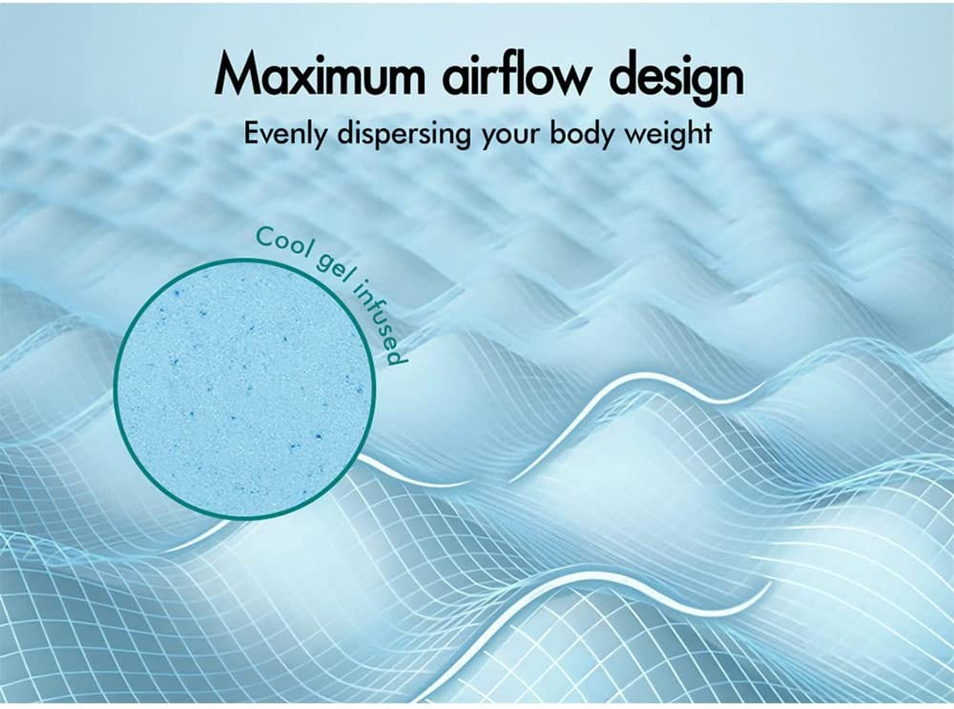 STARRY EUCALYPT Queen Size Memory Foam Mattress Topper with Cool Gel Infused, 60D Foam 5Cm Thick Bed Topper with Bamboo Fabric Cover Beddings, Airflow Bedding Floor Mat Pad image number 6