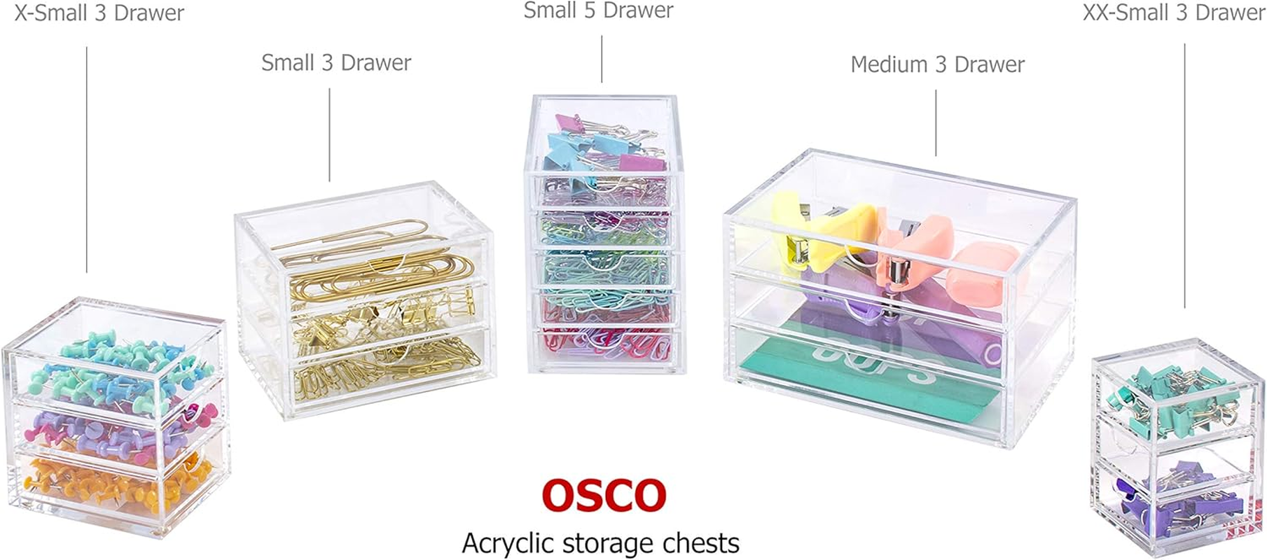 Osco A3274 Clear Acrylic 3 Drawer Magazine Extra Small Clear image number 5