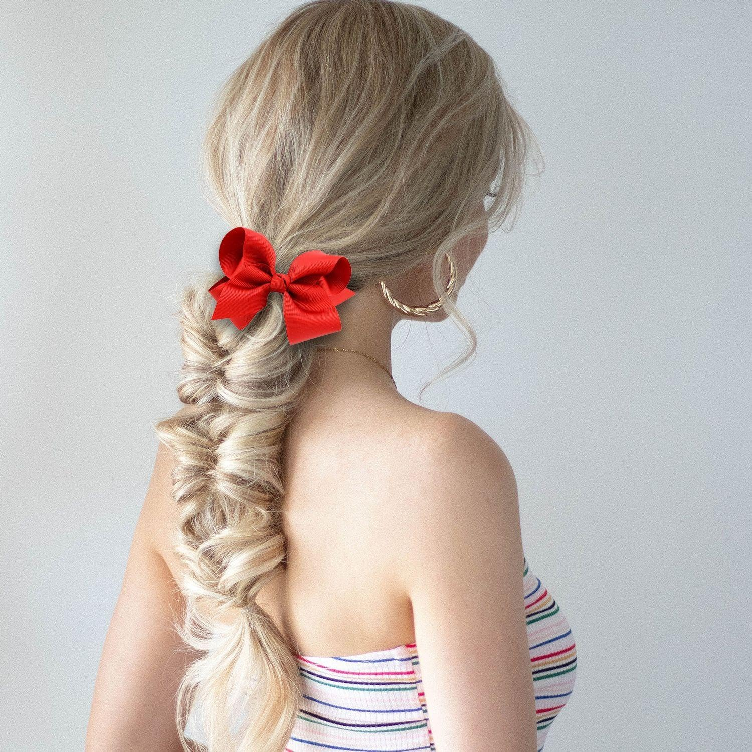 2 Pairs Butterfly Clip Hair Clips with 1 Pair Butterfly Clip Hair Ties, Cute Hair Bobbles for Kids, Cute Hair Clips for Girls, Pony Clips, Bow Crocodile Clips