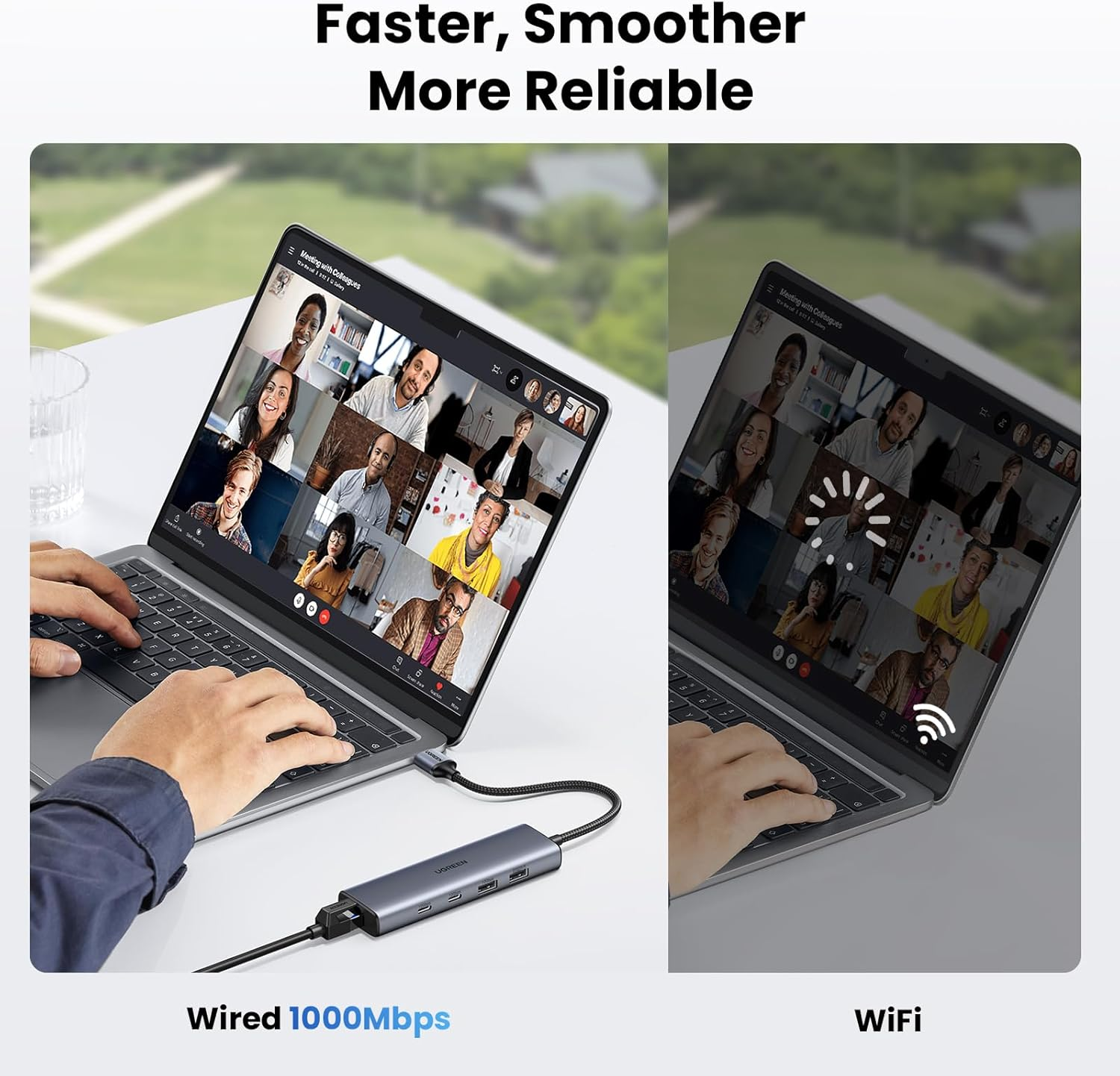 UGREEN 10Gbps USB Hub Ethernet Adapter, 5 in 1 Splitter Network Adaptor LAN Internet Connector for Laptop PC Switch image number 3