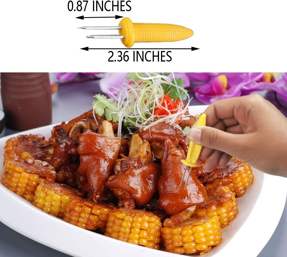 Corn Holders 50 Pieces Stainless Steel Corn on the Cob Holders Skewers with Storage Box for Outdoor BBQ Cooking image number 3