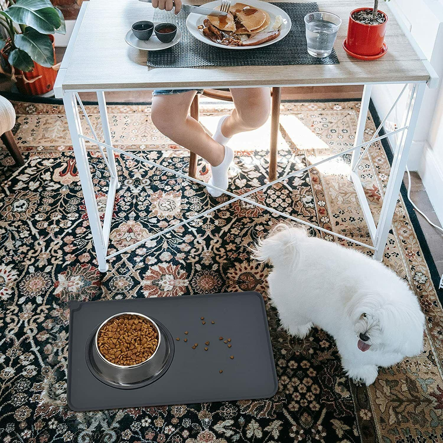 Leona Co Stainless Steel Metal Dog Bowl, 790/1190Ml, Heavy Duty, Rust Resistant, anti Sliding, Pet Water Dish Feeder Bowl for Cats and Dogs, Dry and Wet Foods (1190Ml)