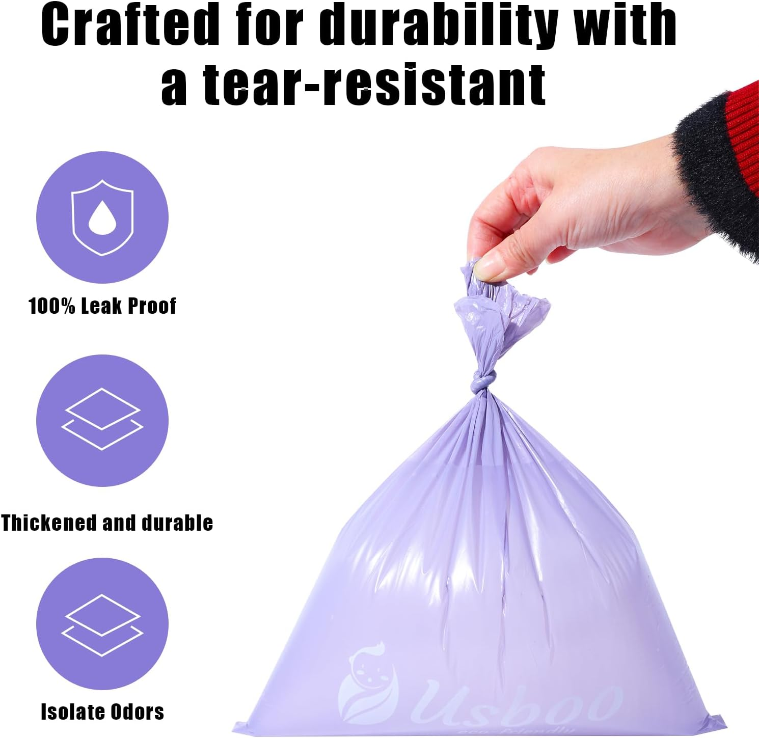 Disposable Diaper Bags for Baby | 8 Refill Rolls (120 Pack) | Lavender Scented | Baby Poop Bags with Dispenser | Essential for Travel and Quick Change on the Go image number 1
