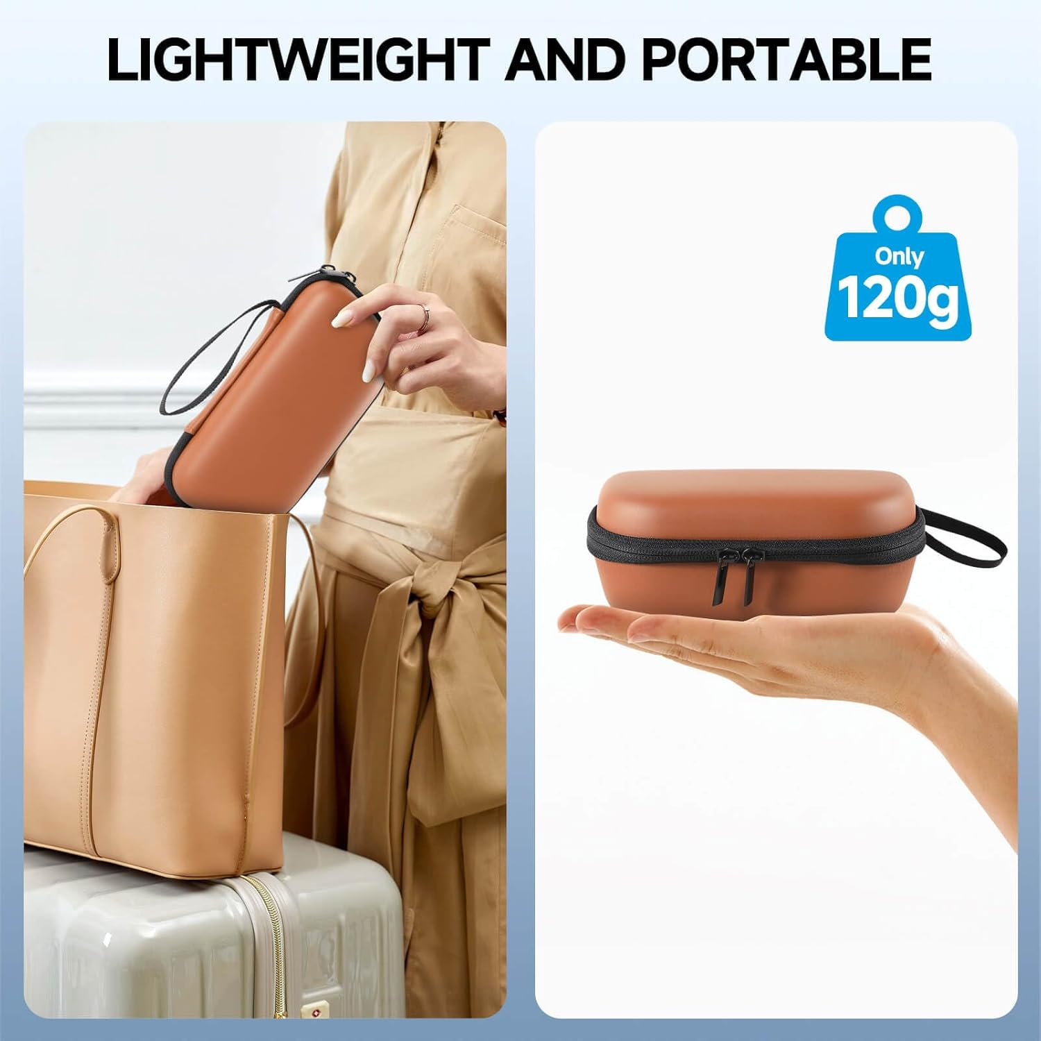 Hard Glasses Case for Ray-Ban Meta Wayfarer/Skyler/Headliner Charge Box &ndash;Compatible with Meta Rayban Smart Glasses Accessories &ndash;Eyewear Sunglasses Case Travel- Brown image number 3