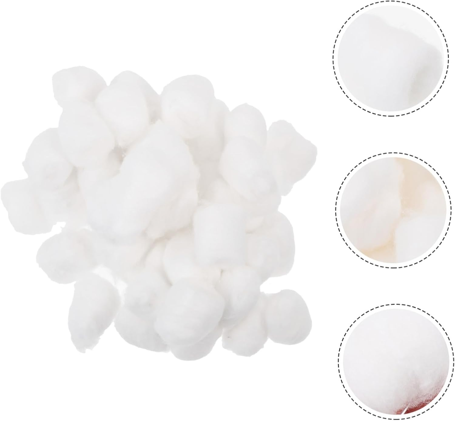 300Pcs Soft Absorbent Cotton Balls for Nail Polish Makeup Removal Pure Cotton Beauty Salon in Resealable Bags Bulk Pack image number 4