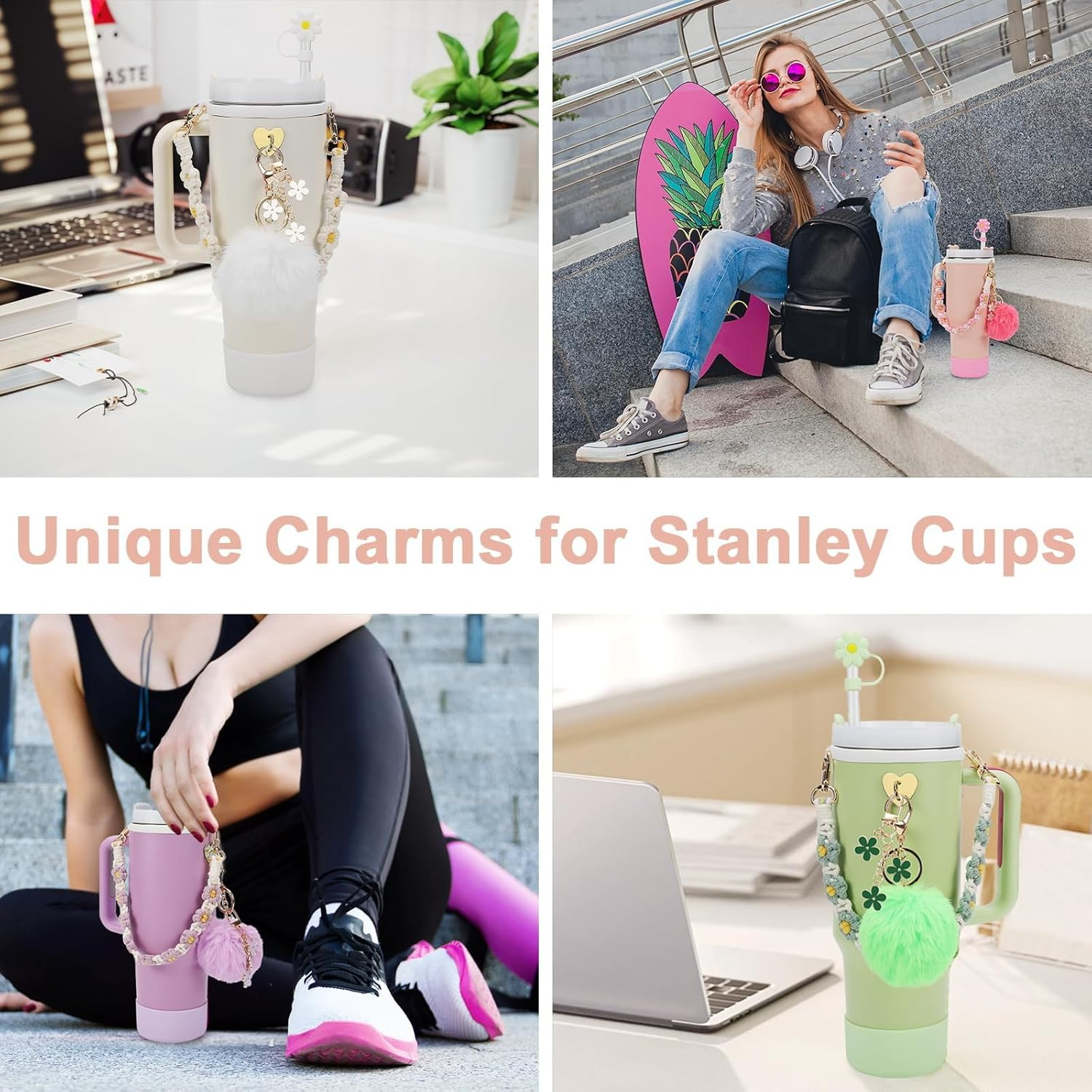 7PCS Stanley Cup Accessories Set,Hand Knitting,Silica Gel，Easy to Install,Reusable，Suitable for 30Oz&40Oz Stanley Cup image number 5
