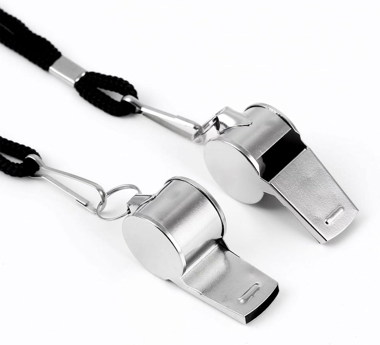 RIBHNXHI Whistle Metal Sports Whistle with Lanyard Loud Crisp Sound for Coaches Referees Teachers Police Emergency Training 6 Pack Stainless Steel image number 1