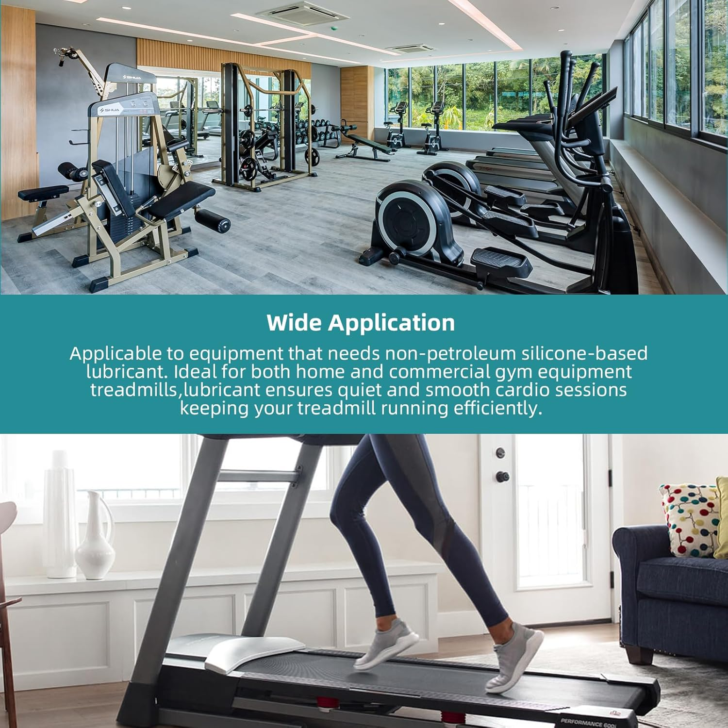 Treadmill Belt Lubricant, 100% Silicone Treadmill Lube High-Temperature Resistant Stable Lubricant, with Application Tubes and Precision Screw Caps 500Cs, 4.2 Ounce