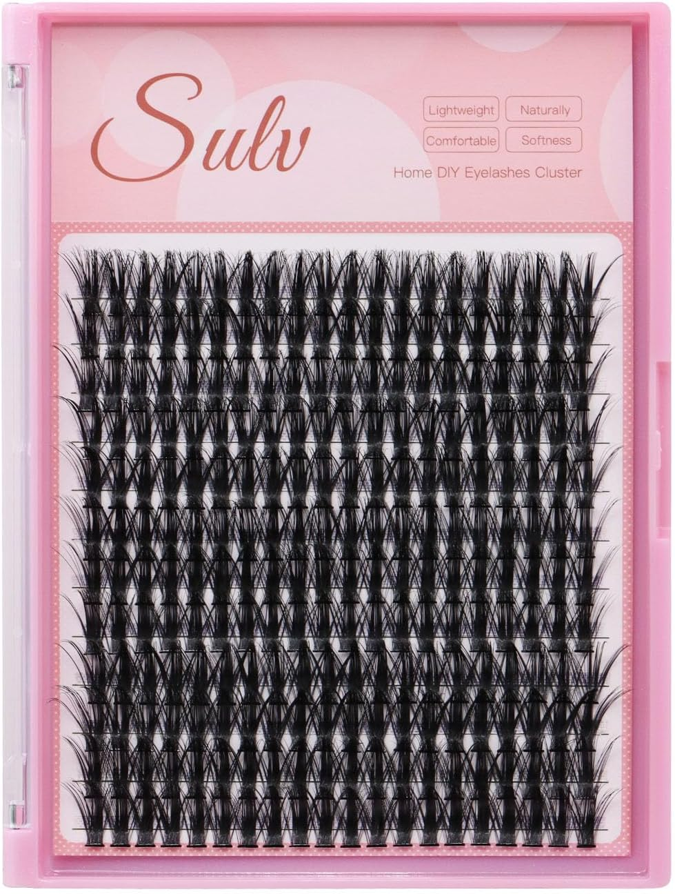 SULV Lash Cluster 40D Black/Dark Blue/Dark Purple/Pink Lashes 10-18Mm to Choose 240Pcs Large Tray D Curl Extensiond Wispy Lashes Extensions Lash Clusters (40D-Black-12Mm) - 40D-Black-10Mm image number 6